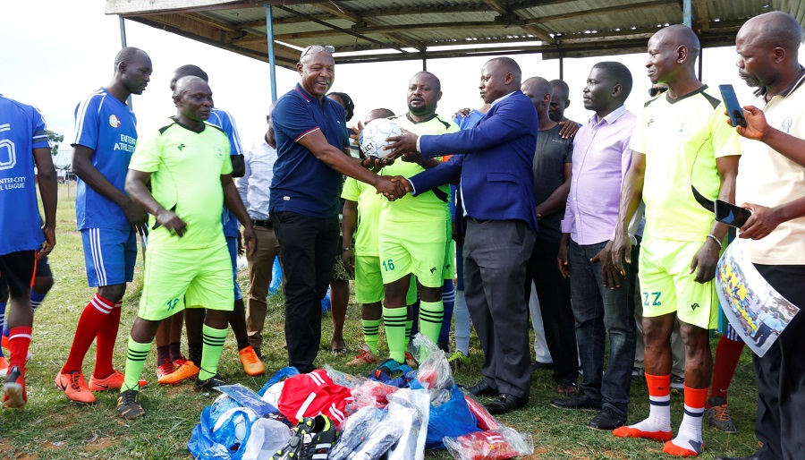 Holiday Express Hotel donates sports equipment to Entebbe Airport Taxi football team
