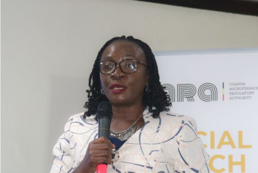 Edith Tusubira, the executive director of Uganda Microfinance Regulatory Authority, speaks at the launch of the Digital Lending Guidelines in March 2024. PHOTO/BUSEIN SAMILU