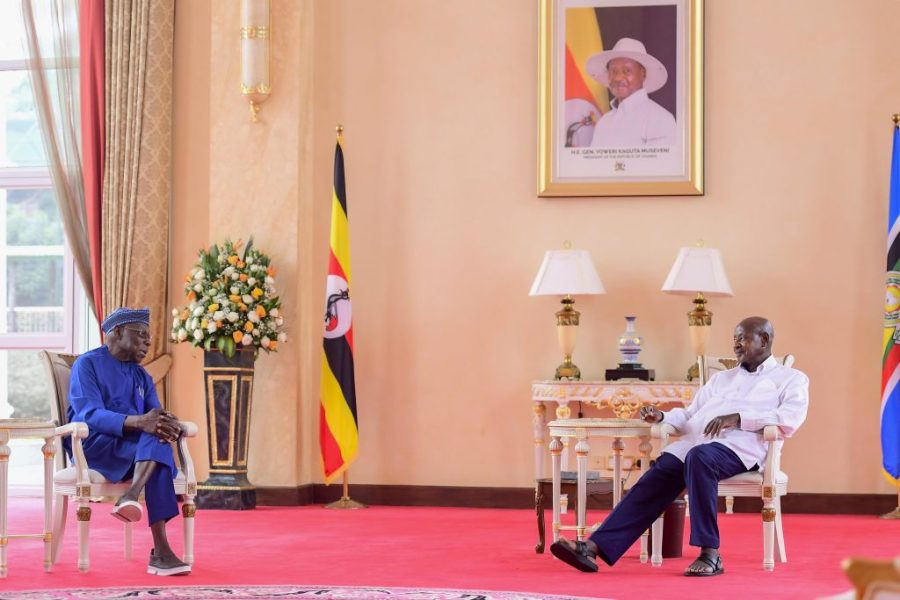 President Museveni Meets Former Nigerian President Olusegun Obasanjo